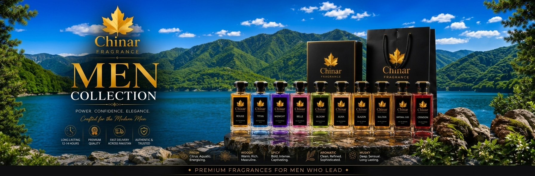 Chinar Fragrances Men's Collection Banner